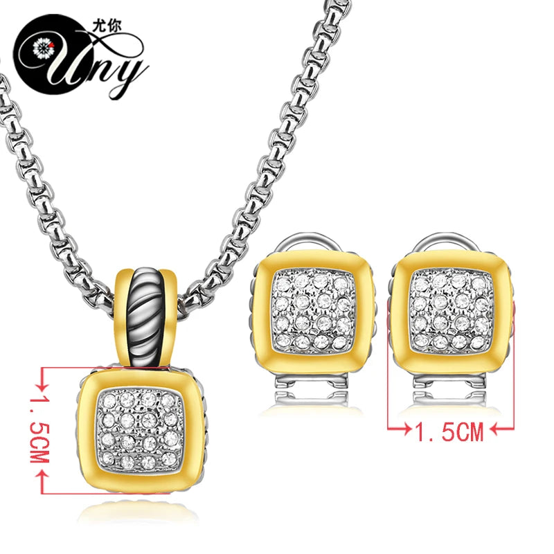 UNY fashion Delicate tone plated Jewelries Sets high quality Jewelry Set Antique Vintage Jewelries Sets Charms Jewelry Set