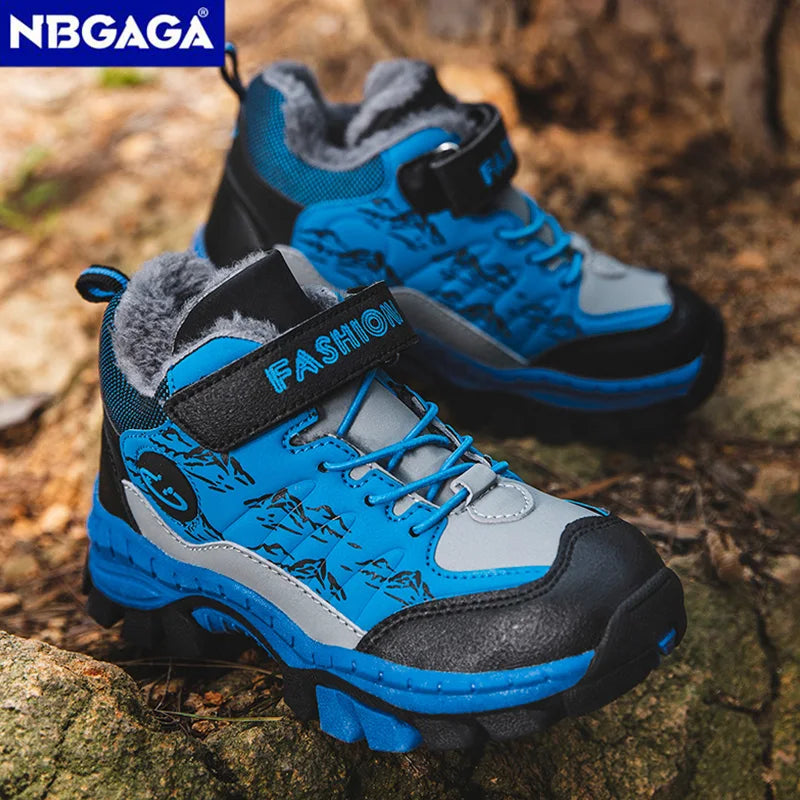 Winter Children's Casual Snow Ankle Boots Non-slip Outdoor Mountain Climbing Shoes Fashion Kids Waterproof Warm Sneakers