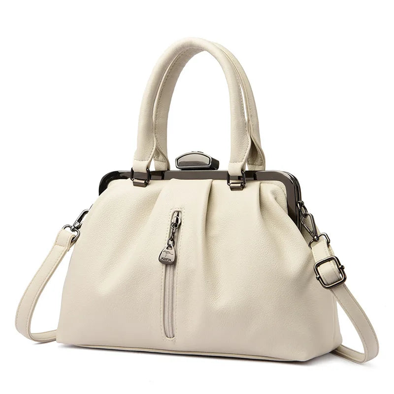 Large-capacity casual cross-body handbag 2025 new niche design new European and American fashion bag pleated simple one-shoulder