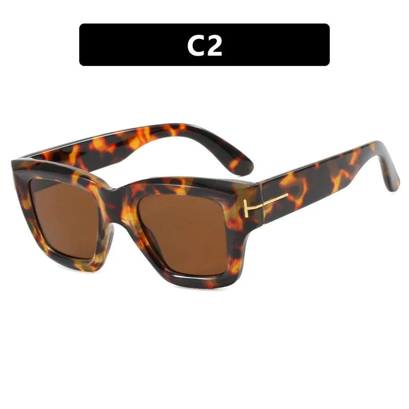 Fashion Square Sunglasses2025 Women Brand T-Shaped Large Frame Sun Glasses Trendy Hip Hop Eyewear Shadow for Female Eyeglasses
