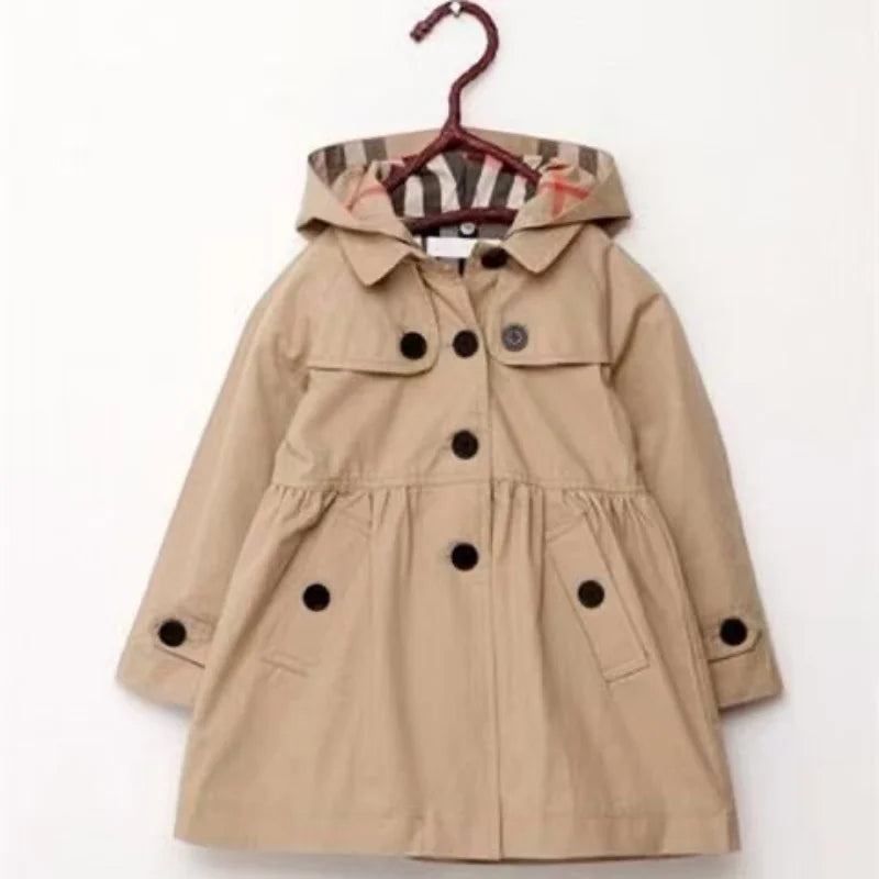 Children's Autumn and Winter Trench Coat 2025 Girls' New Jacket Korean Version British Style Girls' Trench Coat 100-160CM