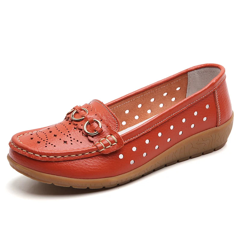 Woman Shoes Breathable Leather Shoes For Women Low Heels Casual Zapatos Mujer Elegant Heel Women's Shoes Flats Female Footwear