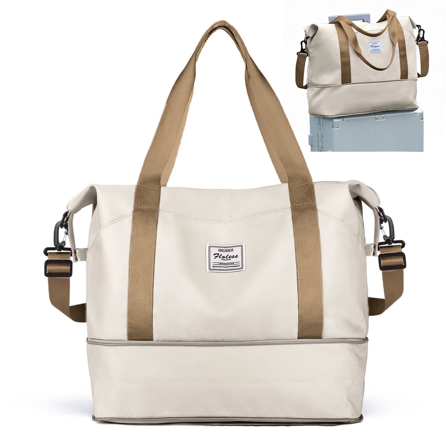 Expandable Travel Duffle Bag for Women Carry On, Weekender Overnight Shoulder Bag,Gym Tote Bag Wet Pocket Delivery Hospital Bag
