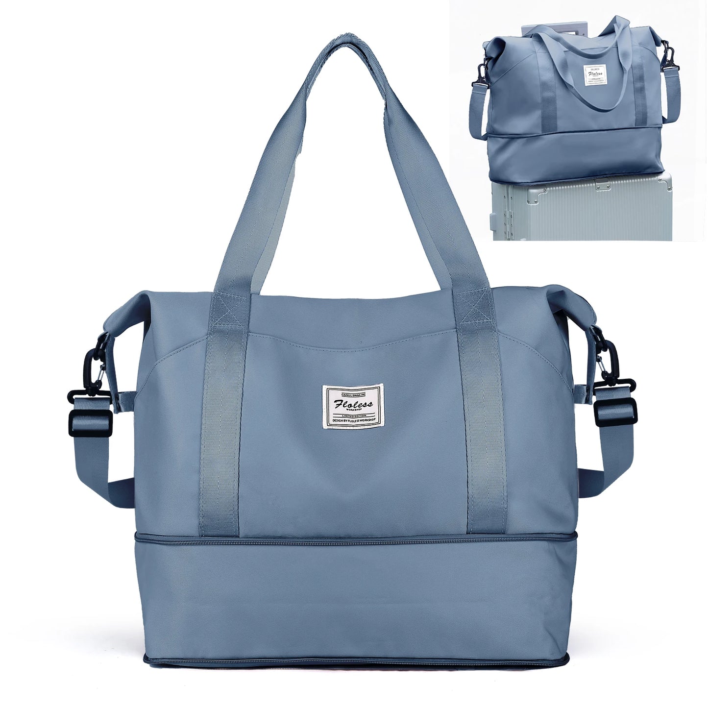 Expandable Travel Duffle Bag for Women Carry On, Weekender Overnight Shoulder Bag,Gym Tote Bag Wet Pocket Delivery Hospital Bag