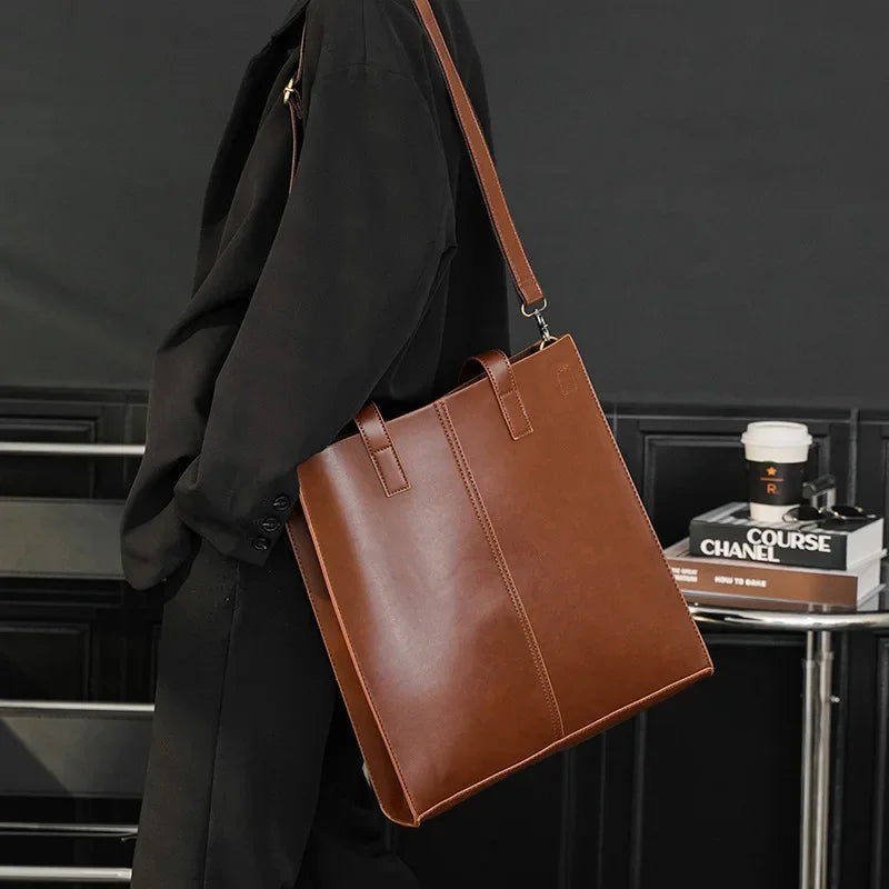Vintage Top-Handle Bags Men's Handbags Fashion Business Men Shoulder Bag Hand Bags High Capacity Crossbody Bags Male Totes