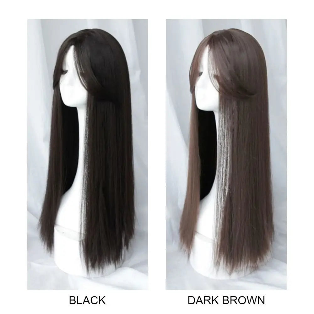 Wig Female Black Eight-letter Liu Haichang Straight Hair Wig Band With Middle Point For Daily Wear Of Full-length Wig