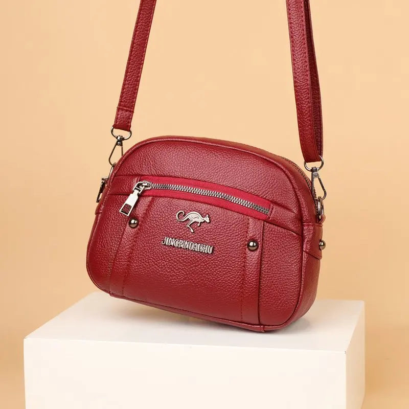 2025 Mom's Handbag Change Mobile Bag European and American Style Soft PU Leather Handbag New Small Diagonal Straddle Bag