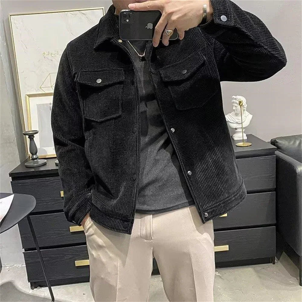 Winter Fashion coat Men's Lapel Autumn Winter New Corduroy Jacket men clothing men jacket men clothing y2k tops Jacket Men's