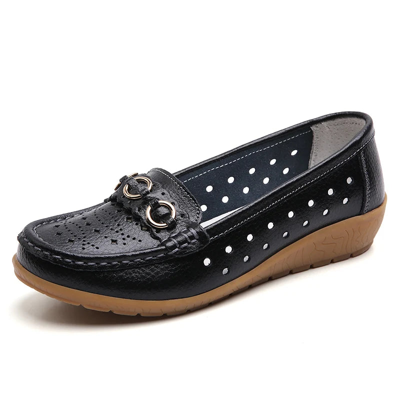 Woman Shoes Breathable Leather Shoes For Women Low Heels Casual Zapatos Mujer Elegant Heel Women's Shoes Flats Female Footwear
