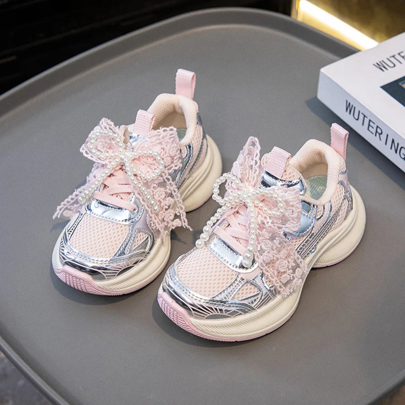 Children Sports Shoes 2025 New Autumn Winter Boys White Shoes Girls Breathable Mesh Casual Soft Sole Sneakers Kids Running Shoes