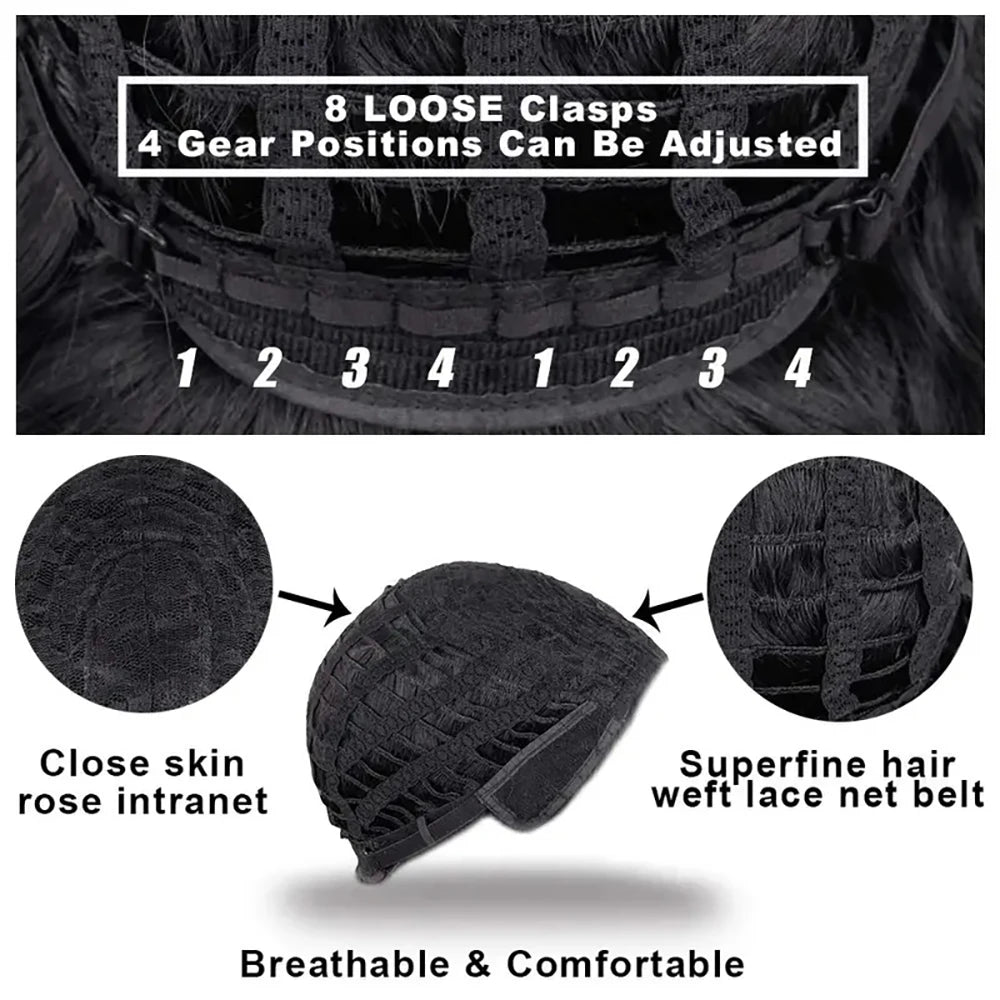 Short Natural Curly Hair For Male Young Men Heat Resistant Fiber Synthetic Wigs