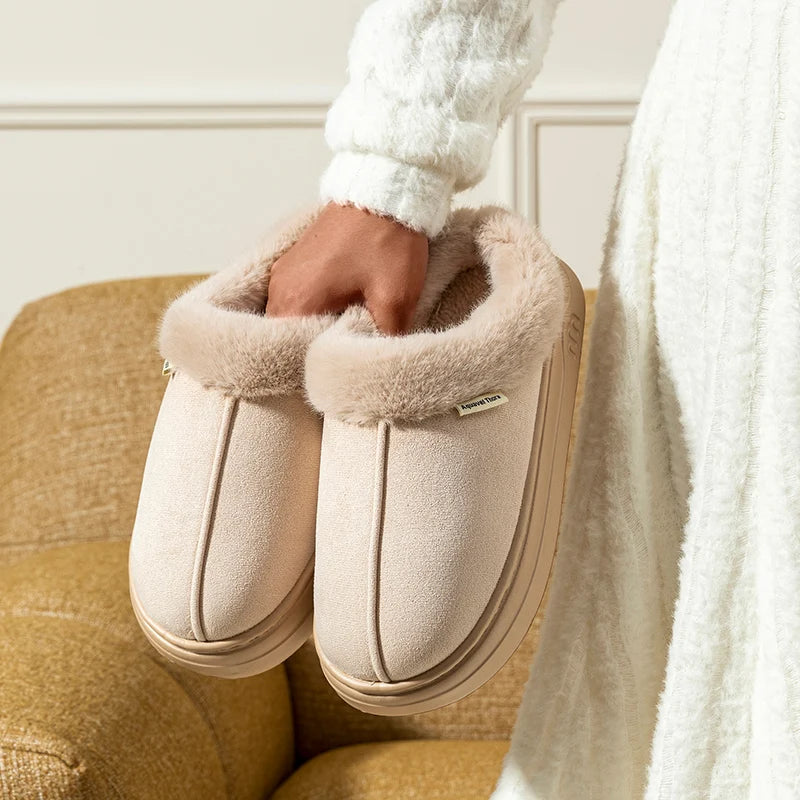 Children's Winter Slippers Indoor Outdoor Anti-slip Thick Sole Warm Comfortable Parent-child Shoes Leisure Snow Boots