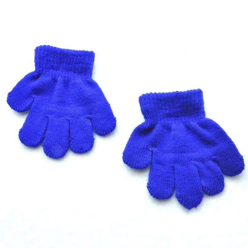 Children 1-3Y Winter Knitted Warm Gloves For Boys Girls Student New Solid Color Knitting Mittens Outdoor Cycling Skiing Gloves