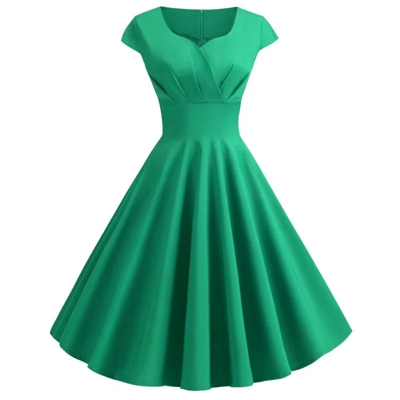 2025 Summer Fashion Dresses for Women Short 1950s Retro Vintage Cocktail Party Swing Dresses Party Red Dress