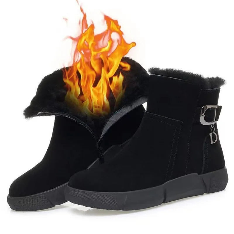 Snow Boots for Women 2025 Winter New Thickened Warm Cotton Shoes Anti-Slip Cotton Boots Thick Bottom Anti-Slip Short Boots
