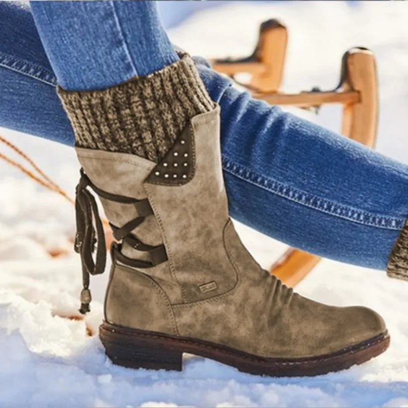 Women Winter Mid-Calf Boots Winter Shoes Ladies Fashion Snow Boots Shoes Thigh High Suede Warm Botas 2023