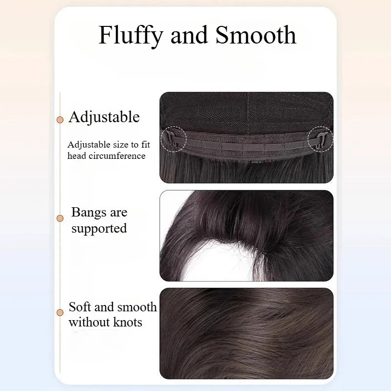 Wig Female Short Hair Natural Age Reduction Hair Tail Flanged Air Bangs Short Cosplay Wigs Synthetic Heat-resistant Fiber Wigs