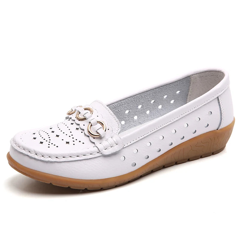 Woman Shoes Breathable Leather Shoes For Women Low Heels Casual Zapatos Mujer Elegant Heel Women's Shoes Flats Female Footwear