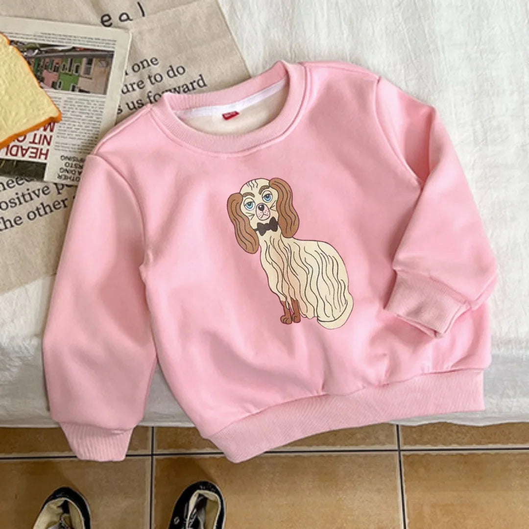 2024 winter warm sweaters for girls fleece thicken kids sweatshirts cartoon tops toddler boys clothing