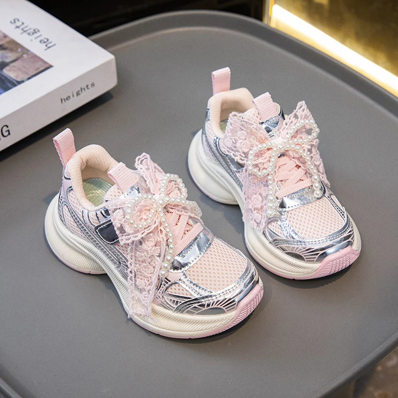 Children Sports Shoes 2025 New Autumn Winter Boys White Shoes Girls Breathable Mesh Casual Soft Sole Sneakers Kids Running Shoes