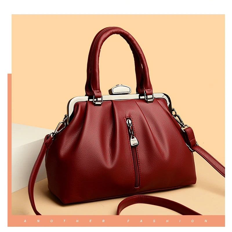 Large-capacity casual cross-body handbag 2025 new niche design new European and American fashion bag pleated simple one-shoulder