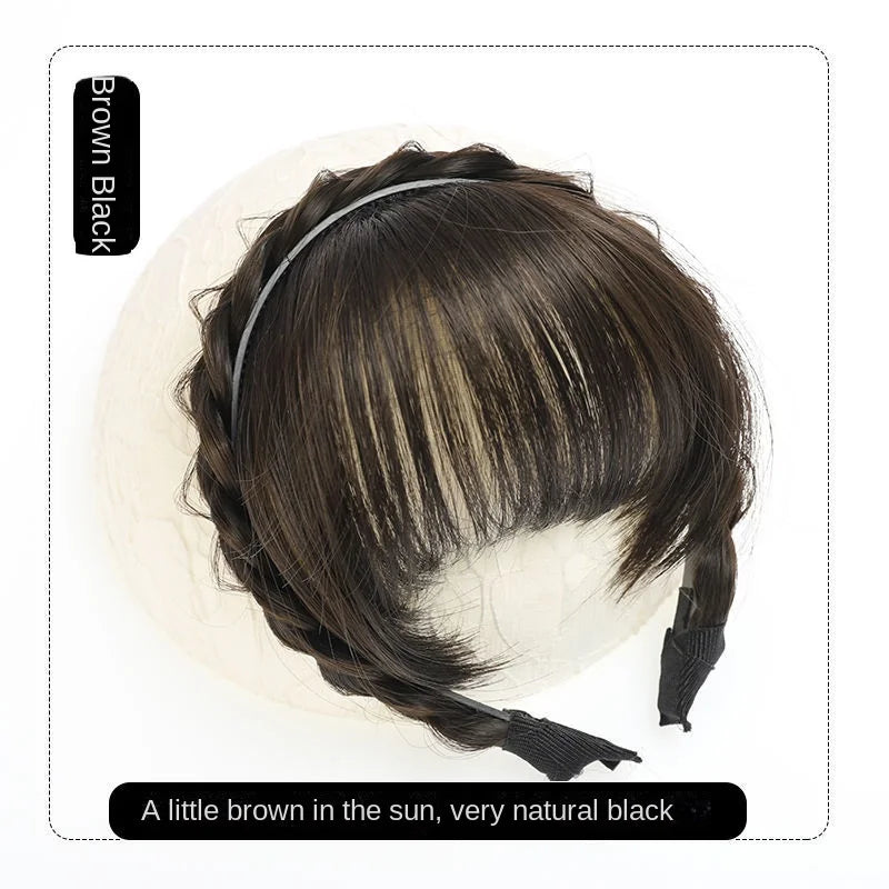 Wig Bangs Headband Synthetic Bangs Hair Extension Fake Fringe Natural Hair Clip on Hairpieces for Women Invisible Natural Clip