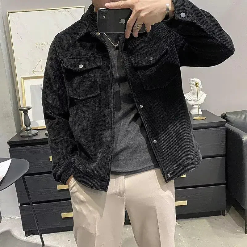 Winter Fashion coat Men's Lapel Autumn Winter New Corduroy Jacket men clothing men jacket men clothing y2k tops Jacket Men's