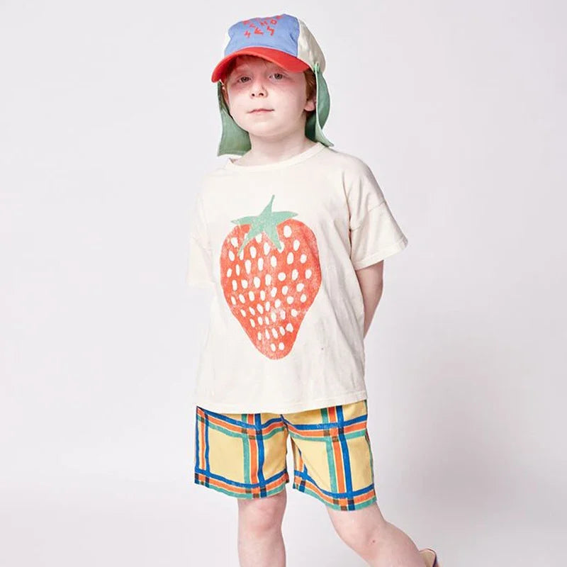 Children's T-shirts 2024 Summer Casual Tops for Kids Cartoon Printing Short-sleeves Tees Girls Blouse Boys Shirts Baby Outerwear
