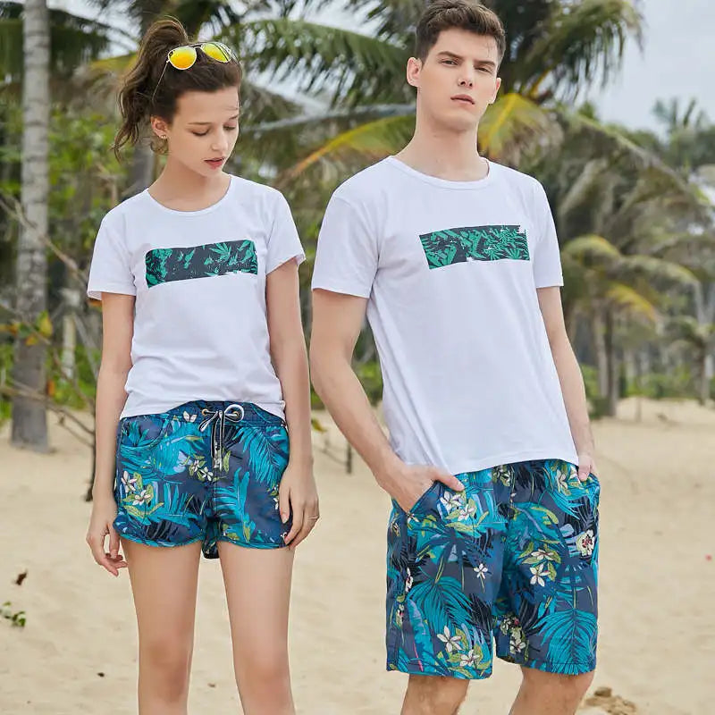 Matching Couple Swimsuit Swimming Shorts Men Swimwear Women Bermuda Surf Trunks Boardshort Summer Quick Dry Beach Swiming Shorts