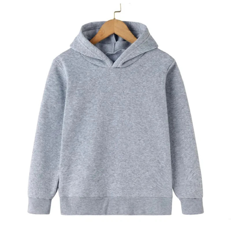 Child Sweatshirt Black Kids Clothes Autumn and Winter Children's Pullover Sweater with Fleece Hoodie Casual Children's Hoodie