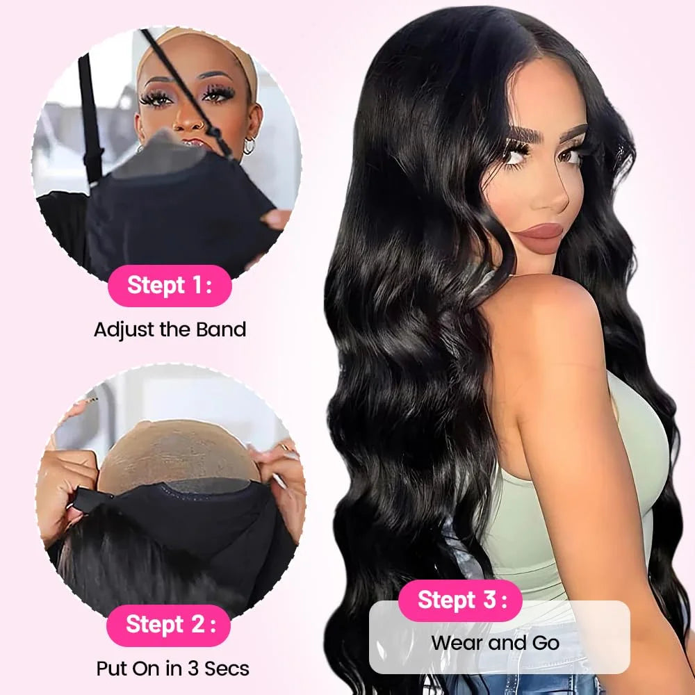 Wear And Go Glueless Wigs Human Hair Pre Plucked Pre Cut Body Wave Wigs For Black Women Glueless Lace Closure Human Hair Wig
