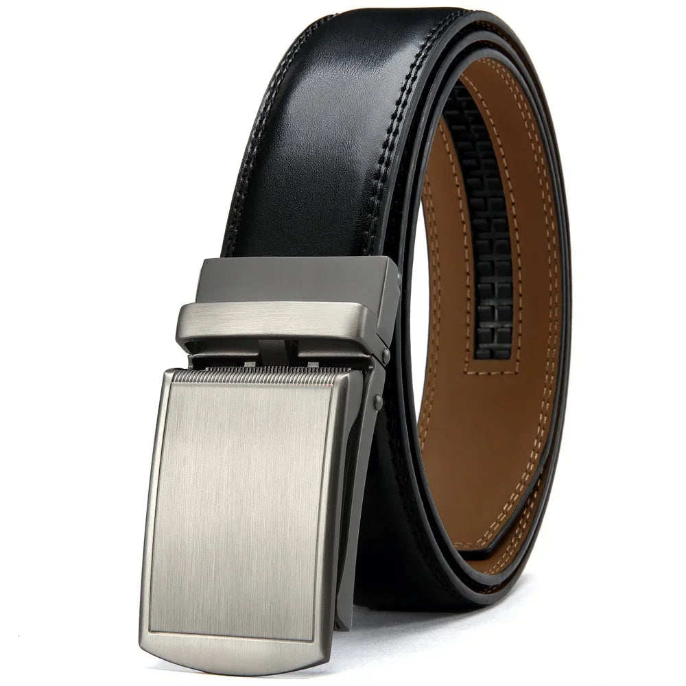 Mens Leather Belt Multiple Automatic Available Belts Leisure Fashion Ratchet Belts for Men Pants Waistband