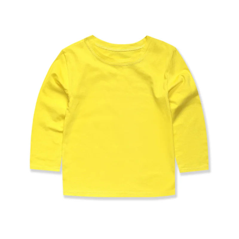 Boys T Shirts for Kids 2 to 3 4 5 6 7 8 9 10 11 12 13 14 Years 100% Cotton Spring Clothes Teenage Girls Tshirt Long Sleeve Tees