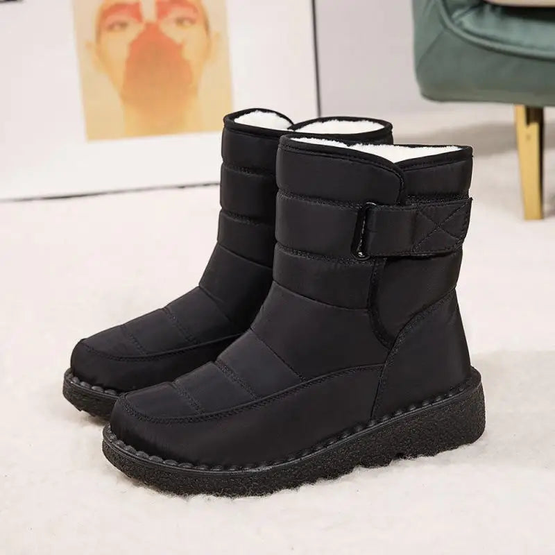 Womens Winter Snow Boots With Warm Fur Lining Comfortable Booties Non Slip Waterproof Outdoor Shoes