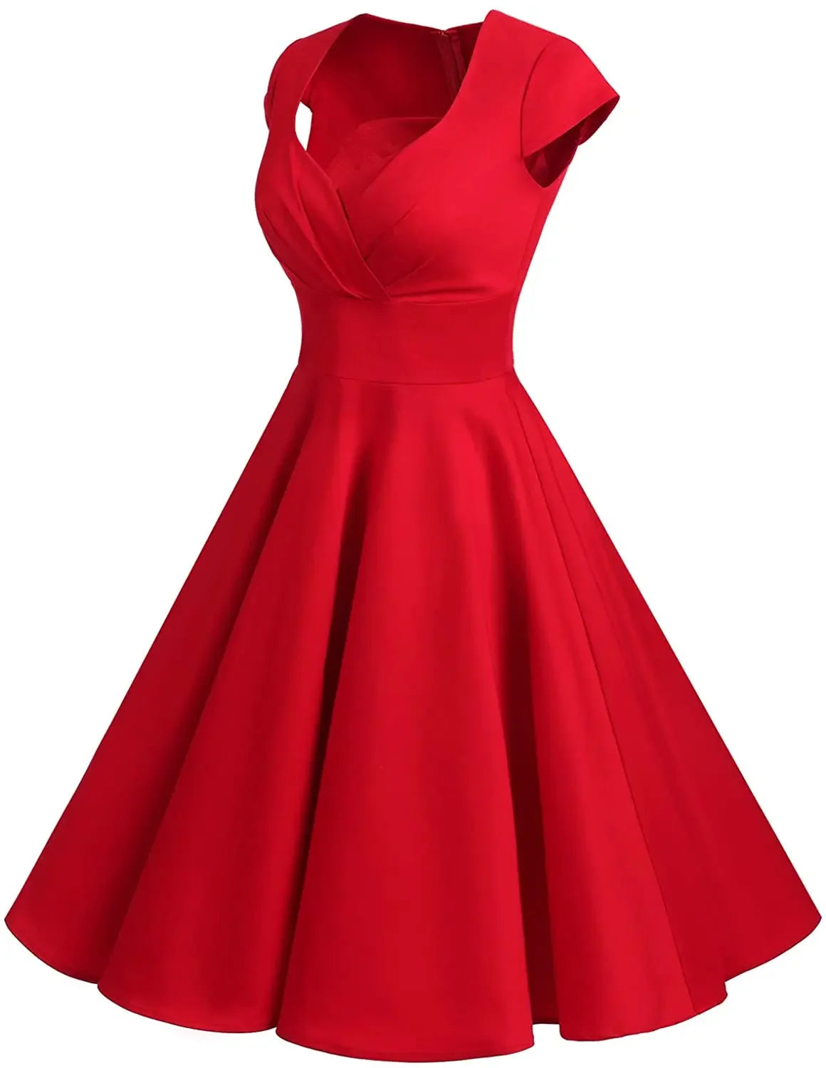 2025 Summer Fashion Dresses for Women Short 1950s Retro Vintage Cocktail Party Swing Dresses Party Red Dress