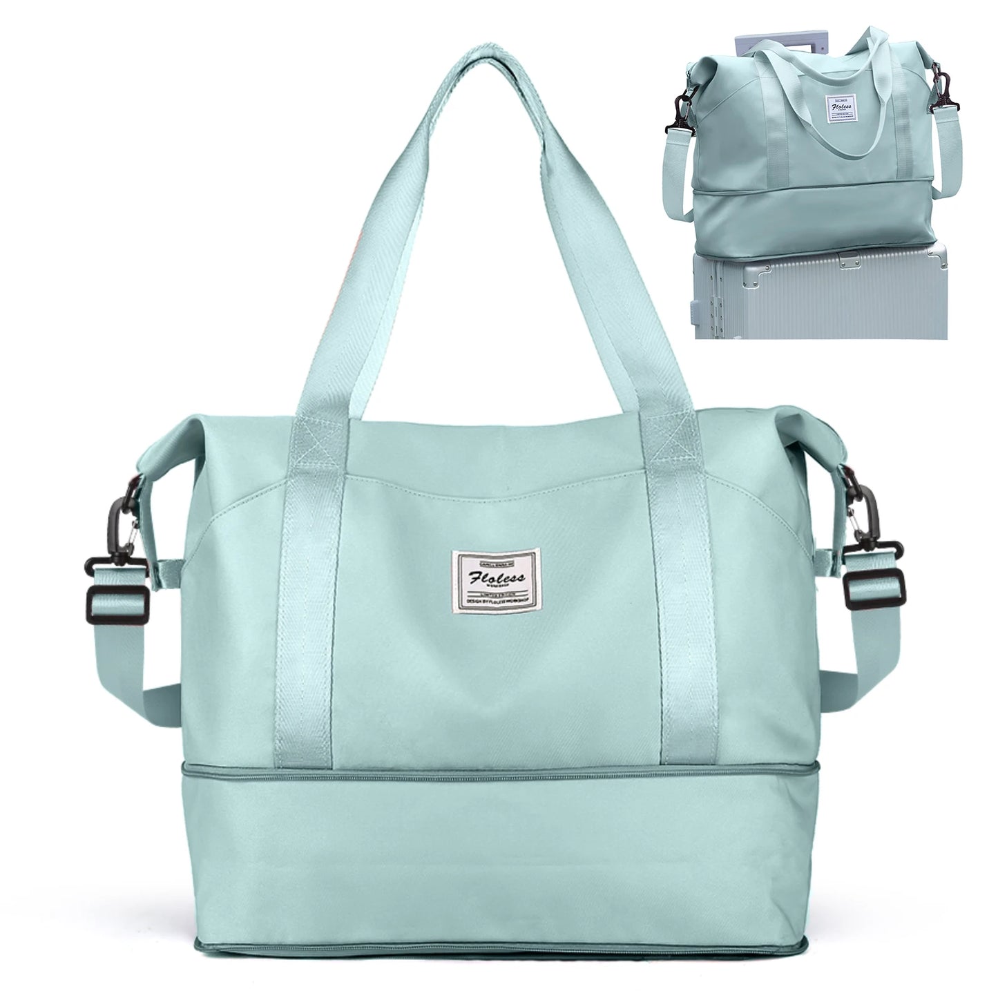 Expandable Travel Duffle Bag for Women Carry On, Weekender Overnight Shoulder Bag,Gym Tote Bag Wet Pocket Delivery Hospital Bag