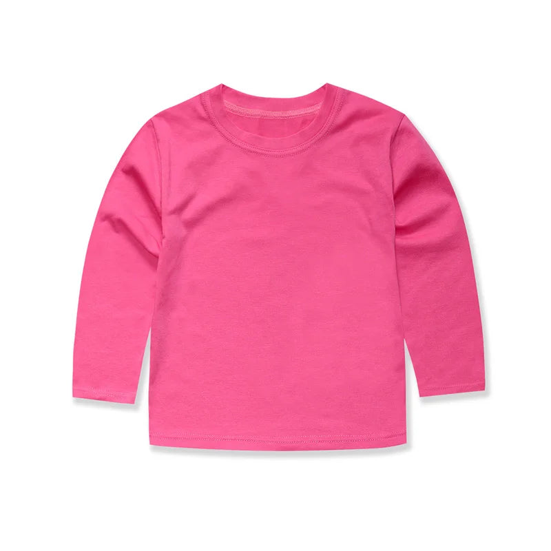 Boys T Shirts for Kids 2 to 3 4 5 6 7 8 9 10 11 12 13 14 Years 100% Cotton Spring Clothes Teenage Girls Tshirt Long Sleeve Tees