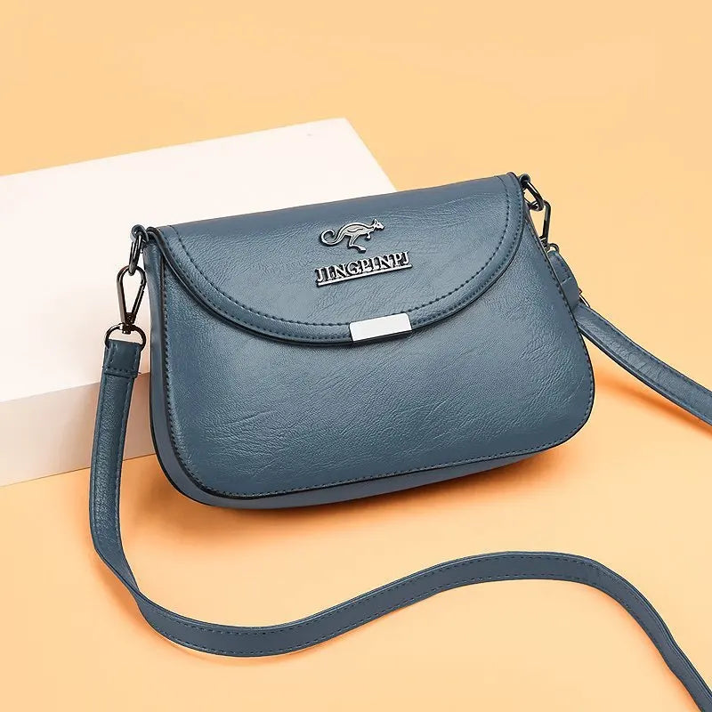 2024 New Fashionable Small Square Bag Middle Aged Mom and Grandma Shoulder Handbag Women Crossbody Soft Leather Texture Bag