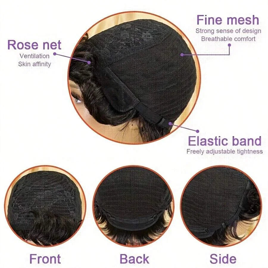 Short Curly Human Hair Wigs for Men Kinky Curly Hair Wigs for Man Short Pixie Cut Costume Male Wig Machine Made Wigs