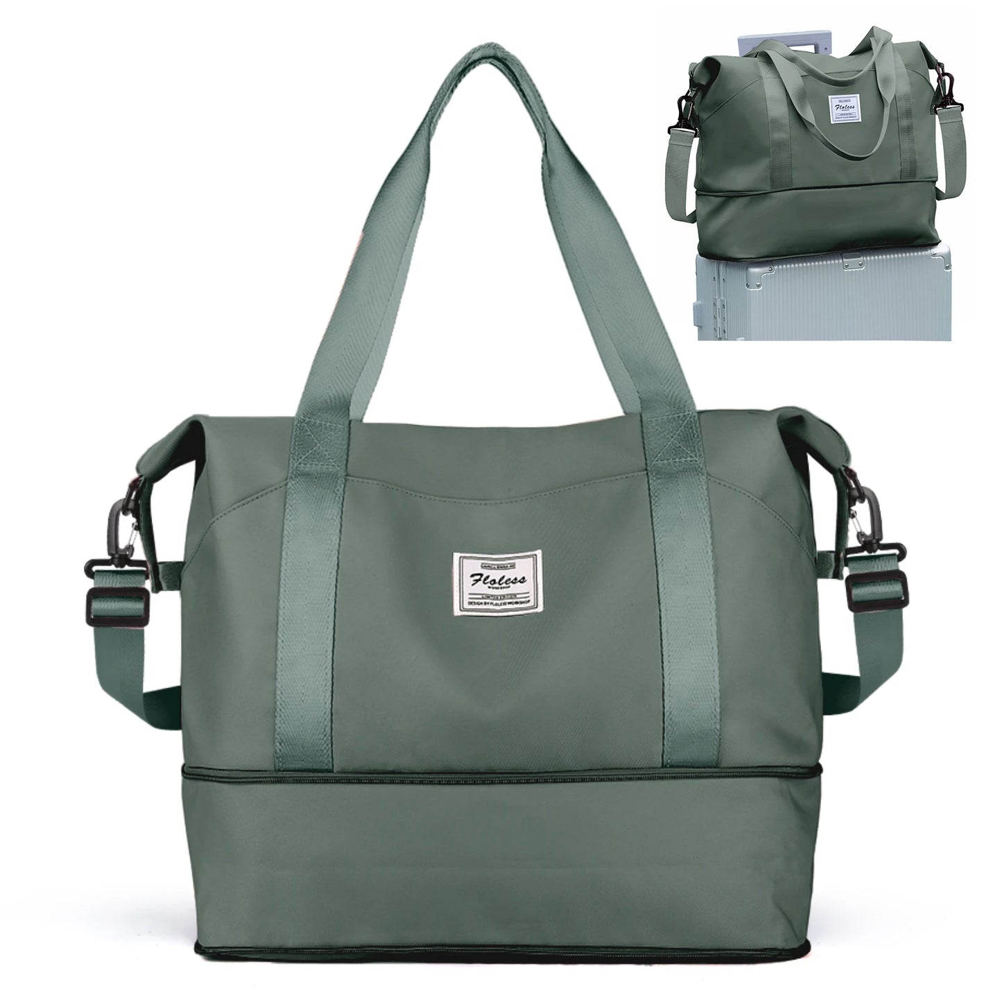 Expandable Travel Duffle Bag for Women Carry On, Weekender Overnight Shoulder Bag,Gym Tote Bag Wet Pocket Delivery Hospital Bag