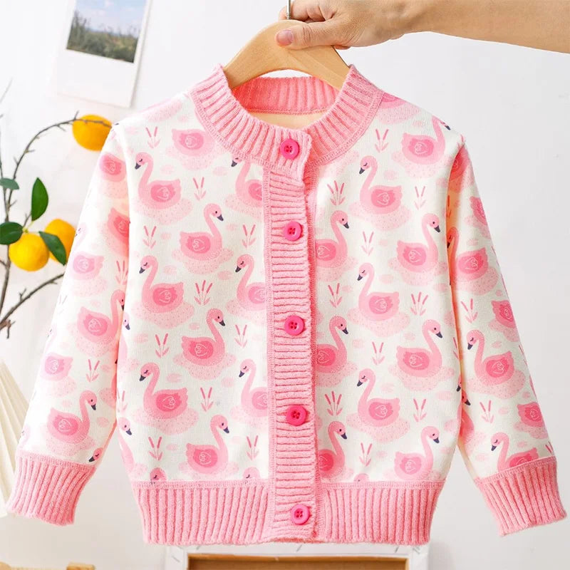 Girls' sweater jacket, autumn and winter new style, thickened and fashionable, girls' knitted sweater, children's top
