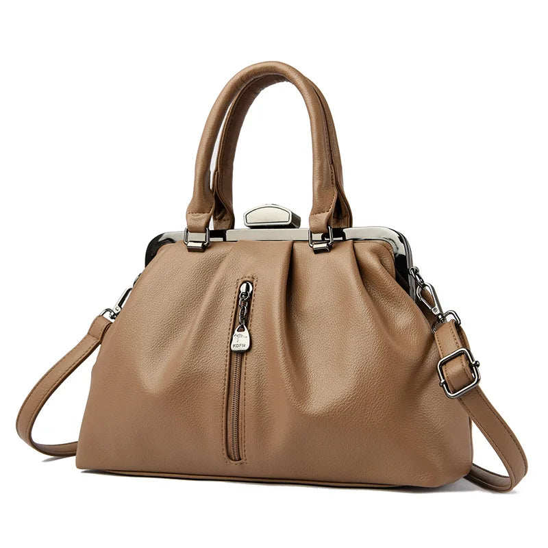 Large-capacity casual cross-body handbag 2025 new niche design new European and American fashion bag pleated simple one-shoulder
