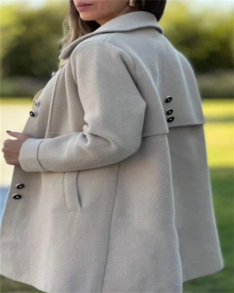 Popular autumn and winter woolen casual warm coat, single-breasted warm coat with Aolirong for autumn and winter.