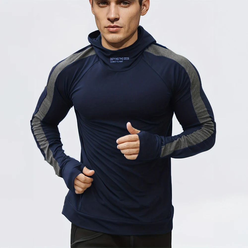 Men's Casual Sports Hoodie Autumn Fashion Warm Padded Fitness Clothing Outdoor Running Men's Sportswear