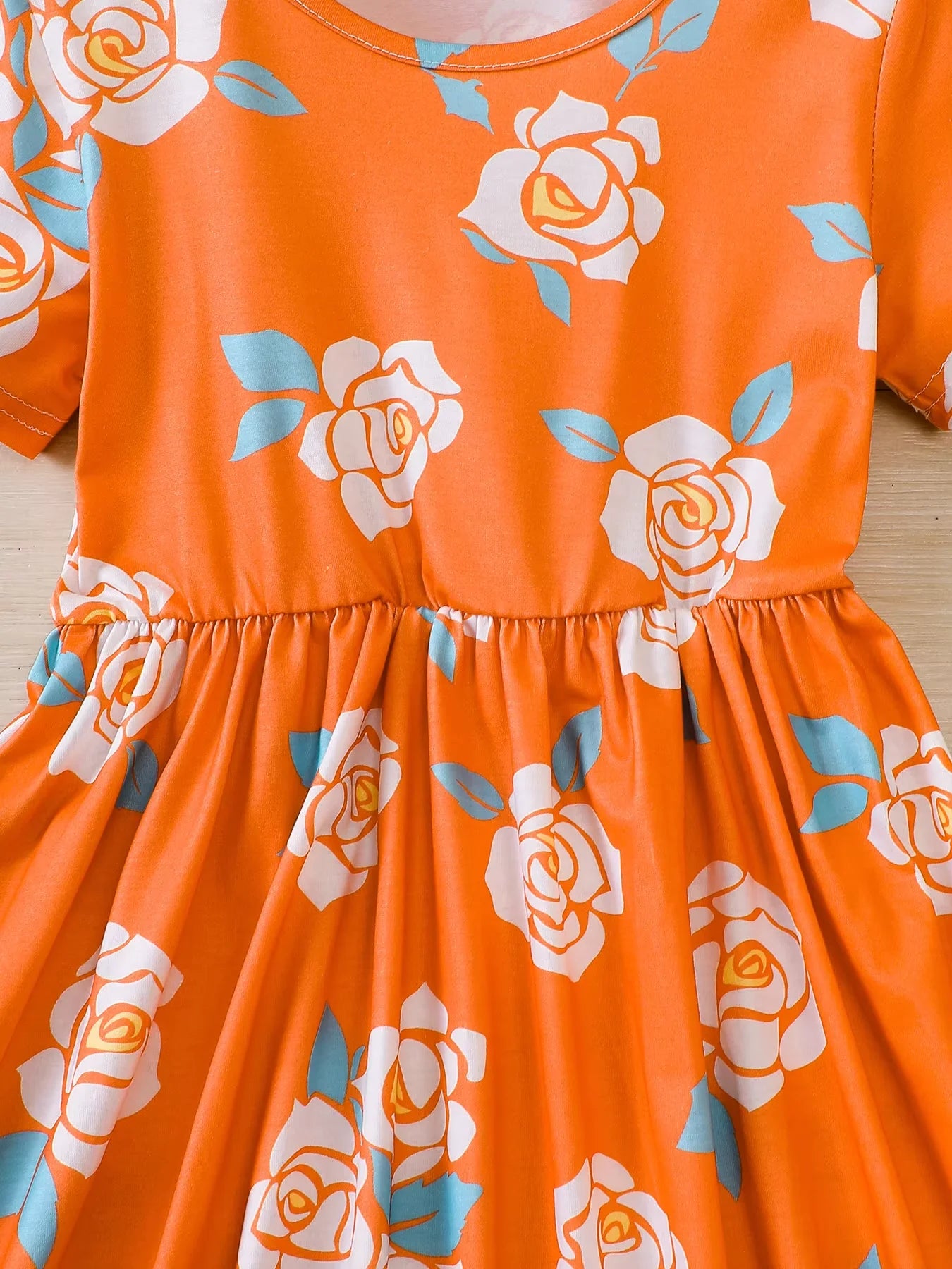 Girls' dress, children's clothing, summer casual dress, lightweight and breathable, suitable for girls aged 4 to 12.