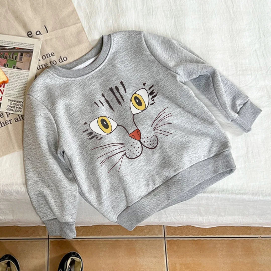 2024 winter warm sweaters for girls fleece thicken kids sweatshirts cartoon tops toddler boys clothing