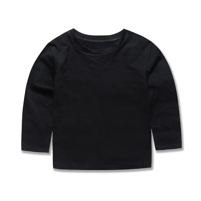 Boys T Shirts for Kids 2 to 3 4 5 6 7 8 9 10 11 12 13 14 Years 100% Cotton Spring Clothes Teenage Girls Tshirt Long Sleeve Tees
