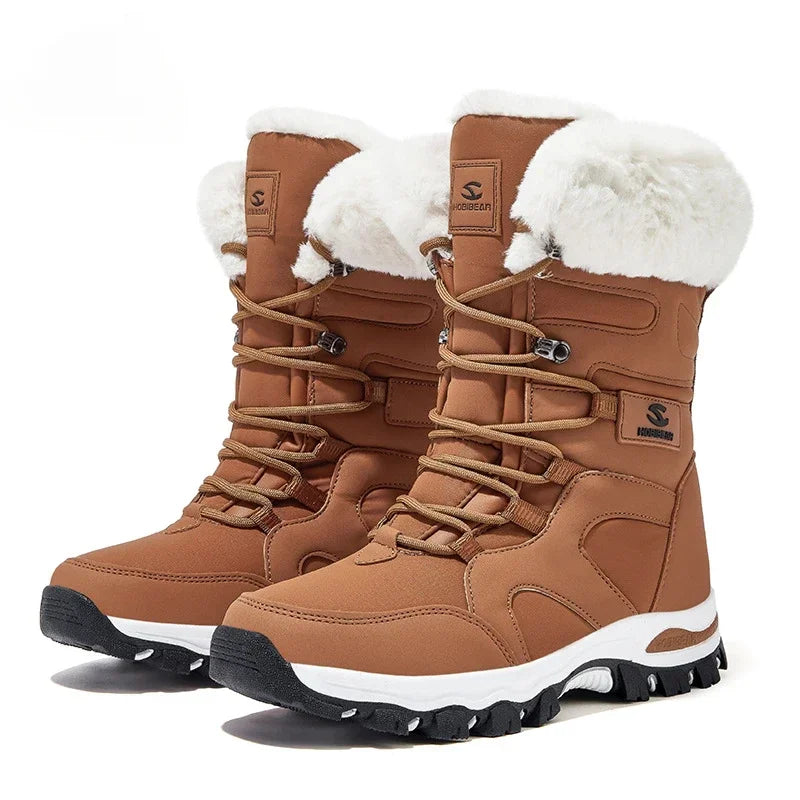 Winter Children's High Top Casual Snow Boots Boys And Girls Soft Bottom Non Slip Plush Thick Insulated Waterproof Cotton Shoes