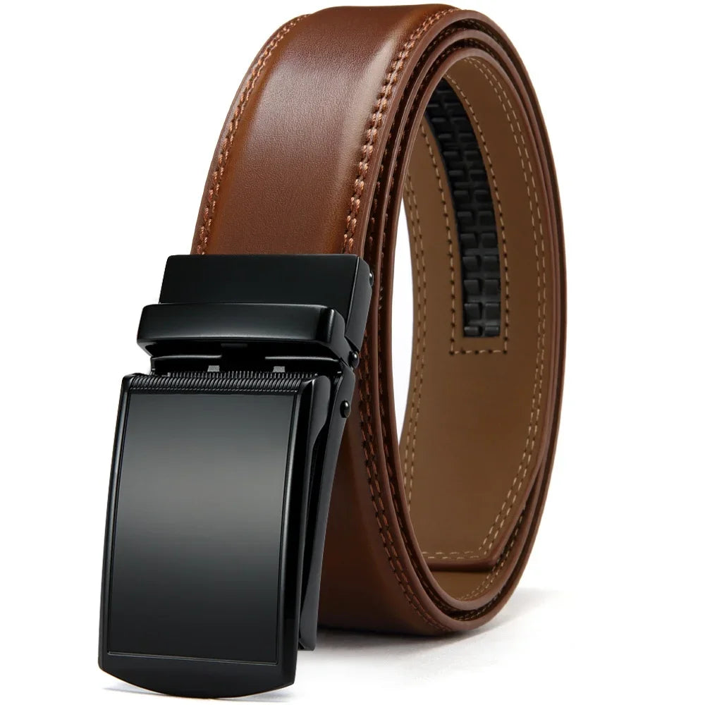 Mens Leather Belt Multiple Automatic Available Belts Leisure Fashion Ratchet Belts for Men Pants Waistband