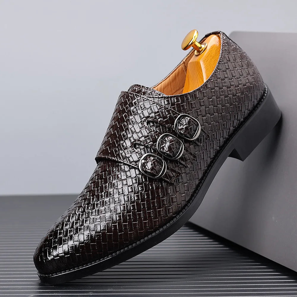 Knit Men's Leather Shoes Formal Business Dress Shoes for Men Classic Casual Luxury Formal Shoes Derby Party Oxford Men Footwear